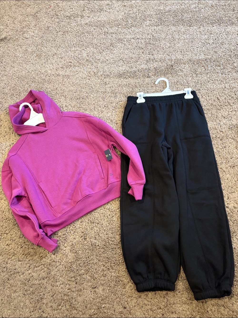 SO Girls Magenta Hoodie and Black Jogger Set